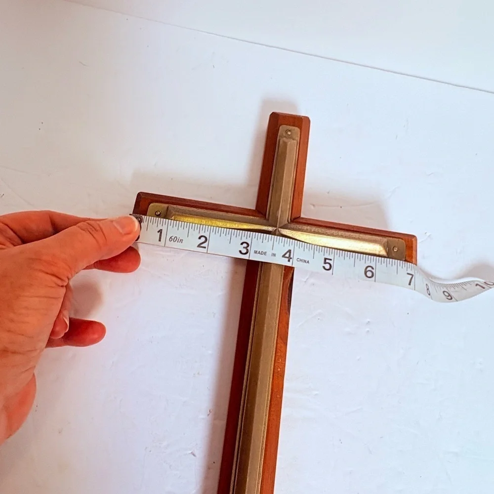 Vintage Wooden and Brass Cross/Crucifix